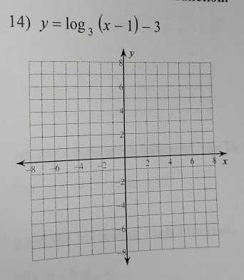 y=log _3(x-1)-3