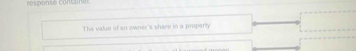 response container. 
The value of an owner's share in a property