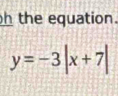 the equation.
y=-3|x+7|