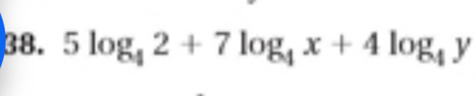 5log _42+7log _4x+4log _4y