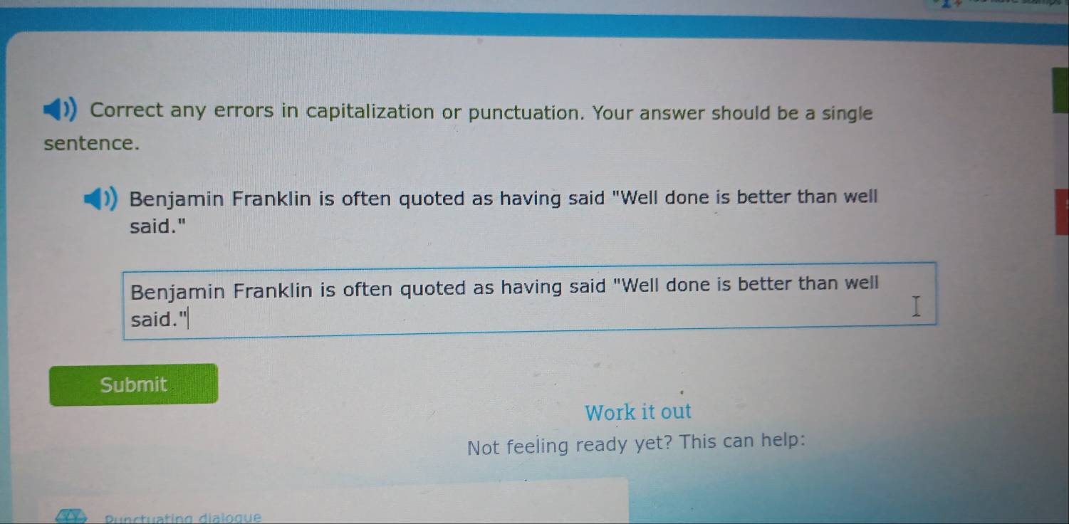 Solved: Correct any errors in capitalization or punctuation. Your ...
