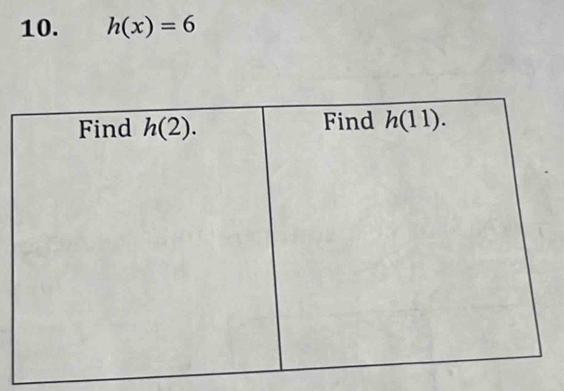 h(x)=6