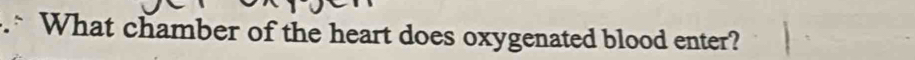 What chamber of the heart does oxygenated blood enter?