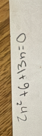 2n^2+6+13n=0