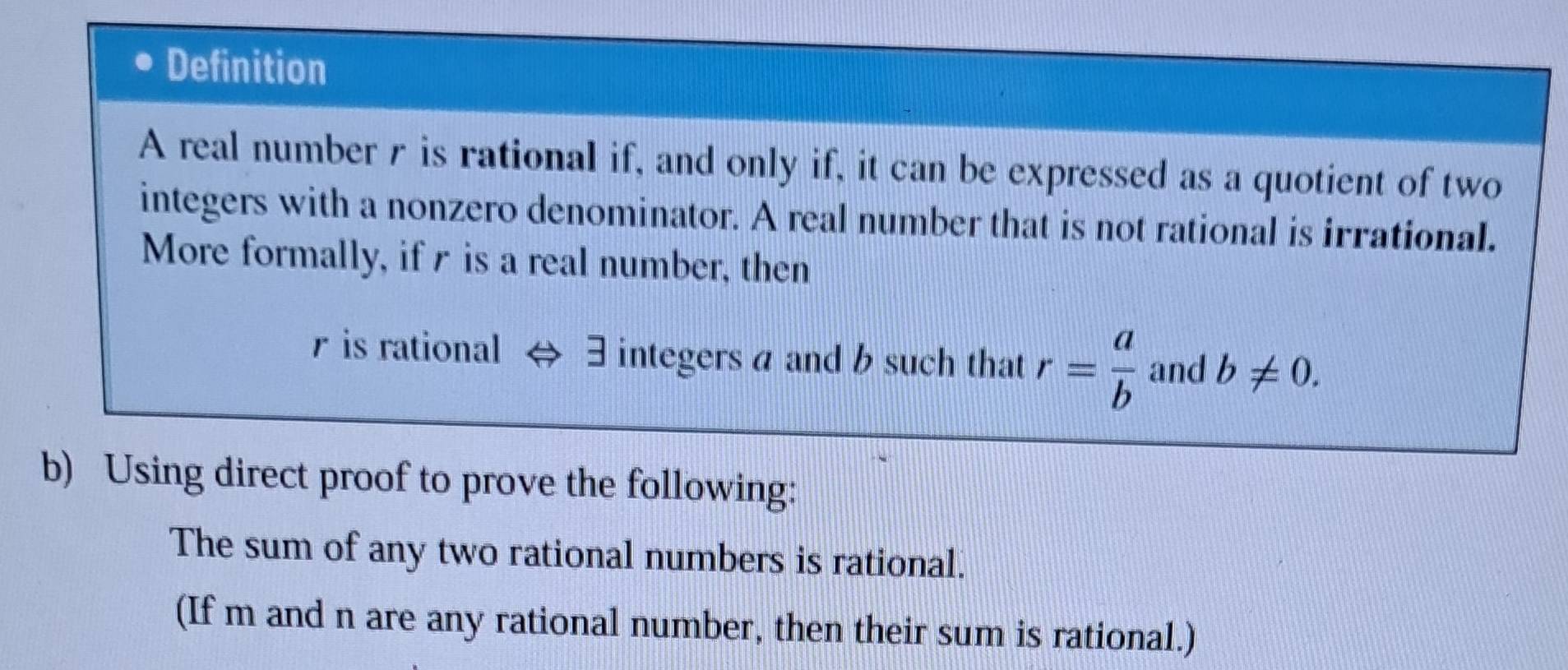 Selesai:Definition A real number r is rational if, and only if, it can ...