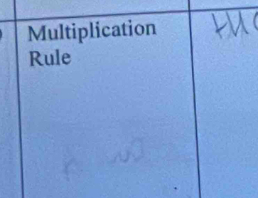 Multiplication 
Rule