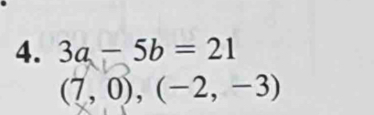 3a-5b=21
(7,0),(-2,-3)