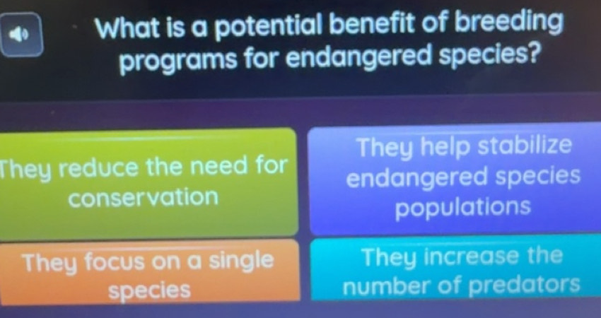 Gelöst:ω What is a potential benefit of breeding programs for ...