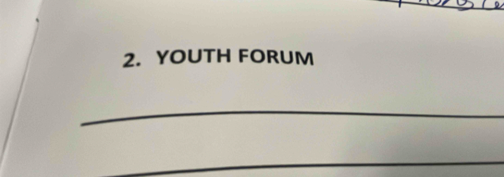 YOUTH FORUM 
_ 
_