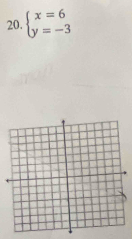 beginarrayl x=6 y=-3endarray.