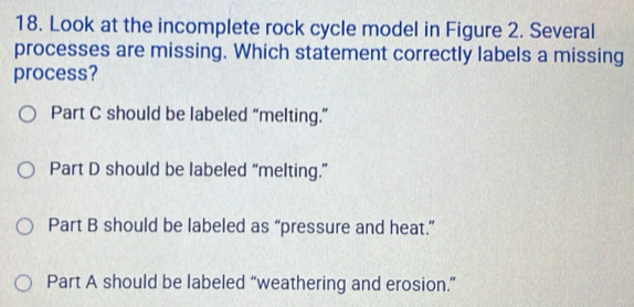 Solved: Look at the incomplete rock cycle model in Figure 2. Several ...