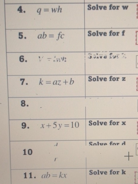 11 . ab=kx