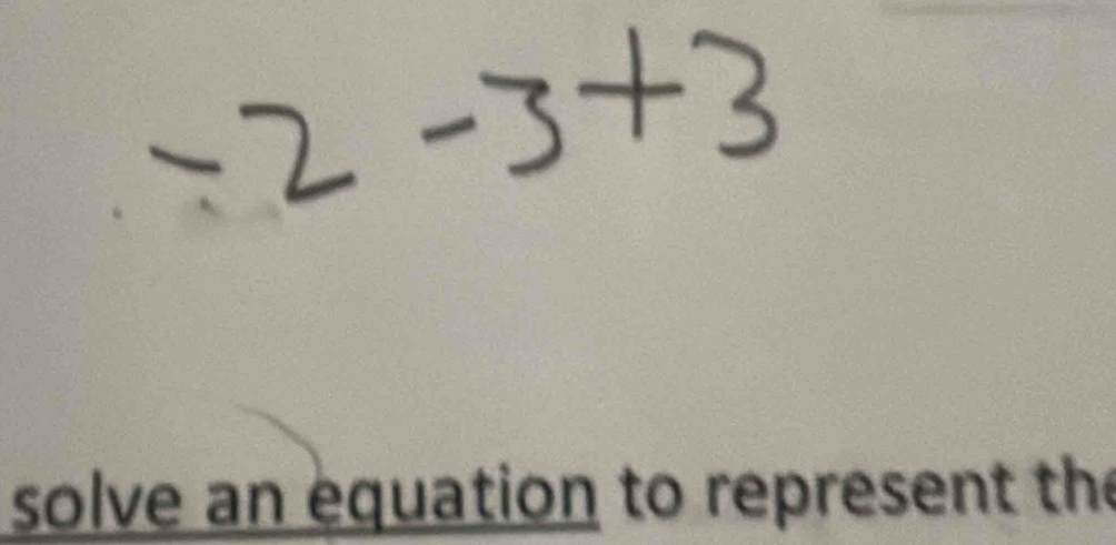 solve an equation to represent the