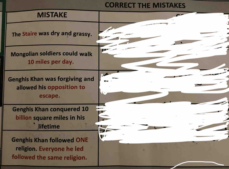 CORRECT THE MISTAKES