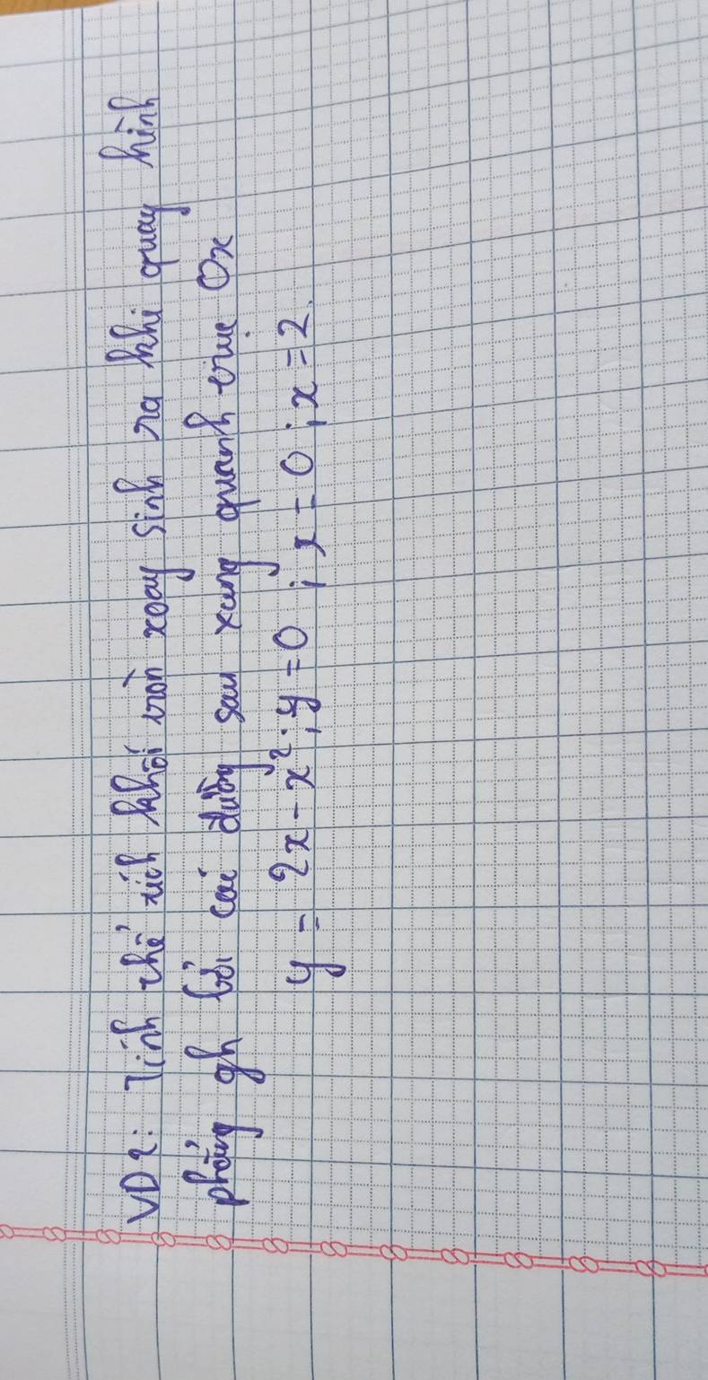 voli jin th tich hot oiàn zopy sinú nu Mhi guag min 
phoing gh ló cai dug say xàng quanf tue on
y=2x-x^2; y=0; x=0; x=2.