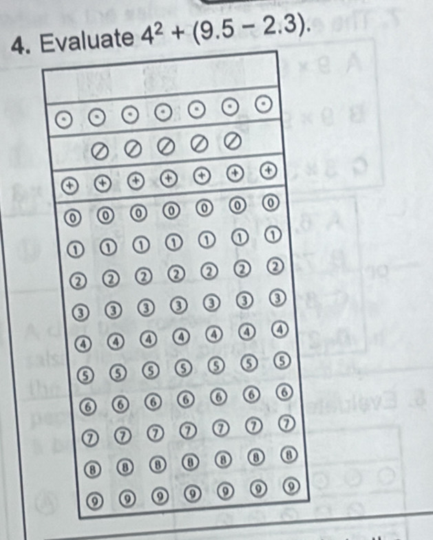 4^2+(9.5-2.3).