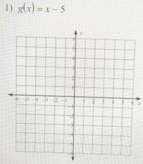 1 ) g(x)=x-5
X