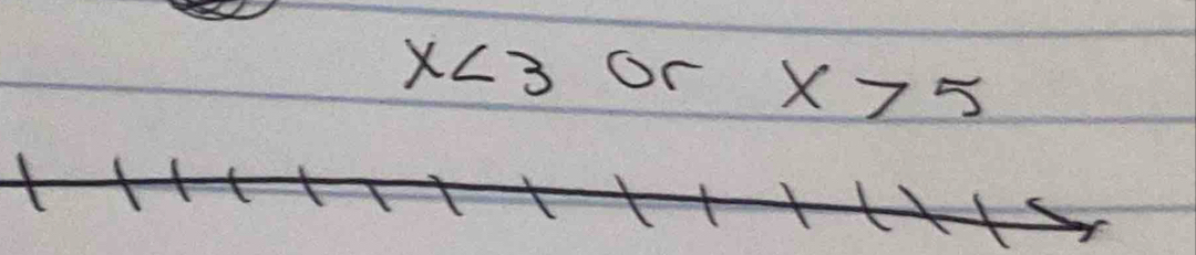 x<3</tex> or x>5