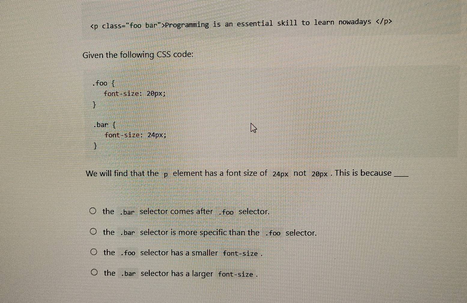 Solved: Programming is an essential skill to learn nowadays Given the ...