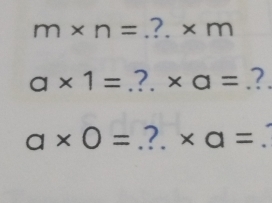 m* n= _.?. x m
a* 1= _? * a= ?_
a* 0= _2. * a= _