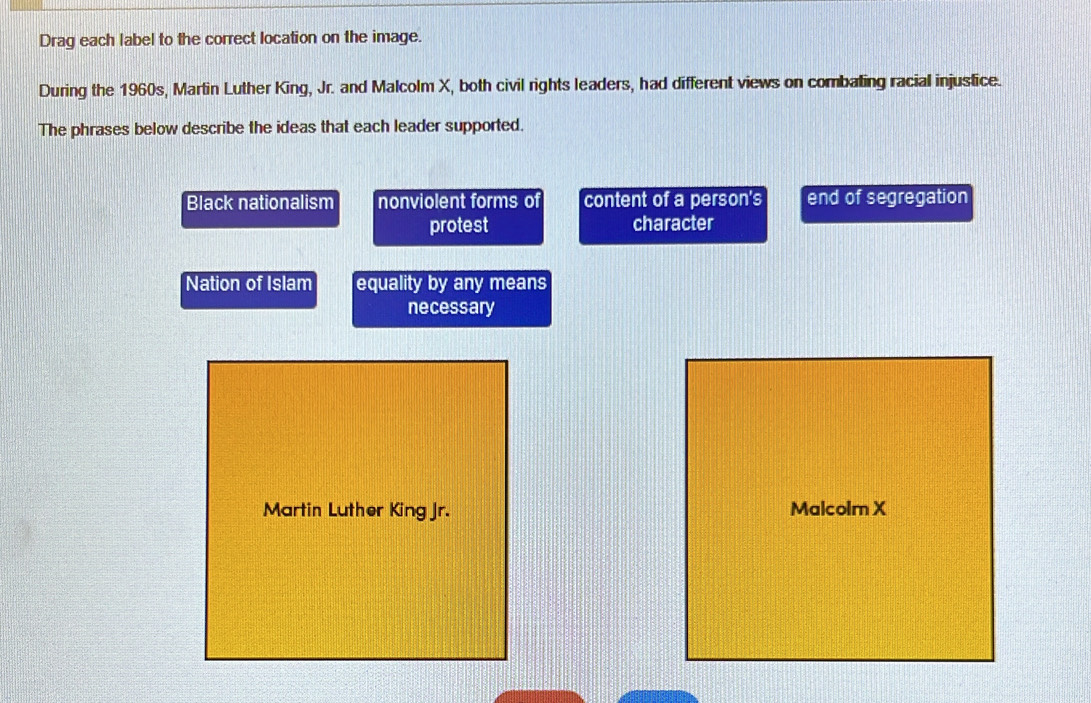 Solved: Drag each label to the correct location on the image. During ...