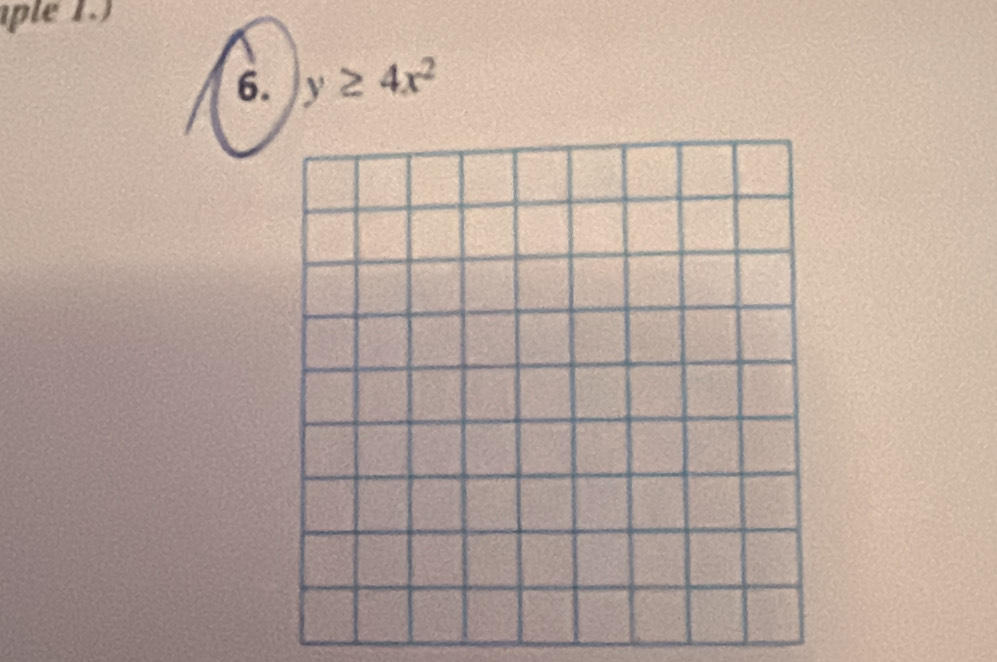 aple 1.) 
6. y≥ 4x^2