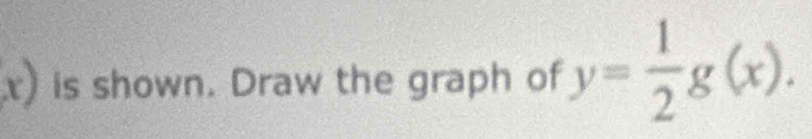 x) is shown. Draw the graph of y= 1/2 g(x).