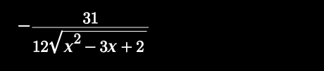 - 31/12sqrt(x^2-3x+2) 