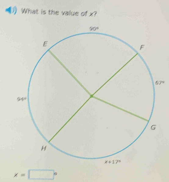 What is the value of x?
x=□°