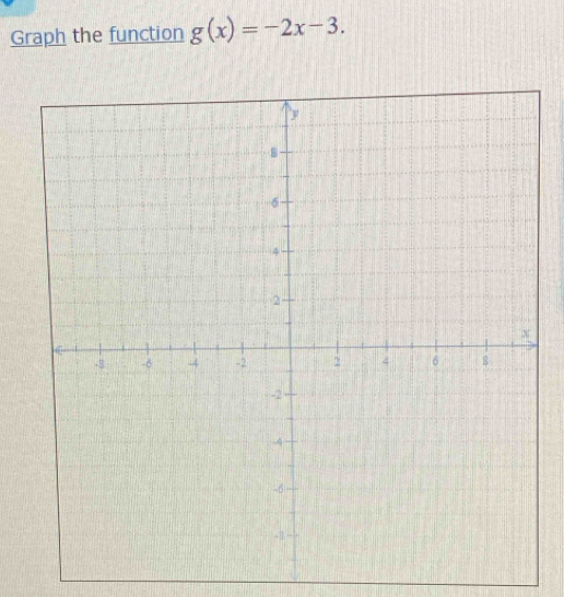 Graph the function g(x)=-2x-3.