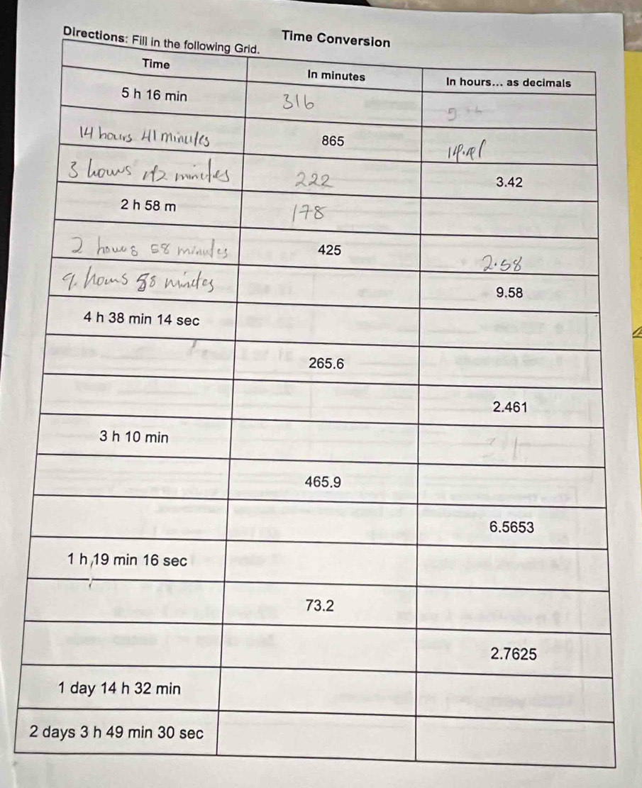 Time Conv 
Directions: Fi 
2