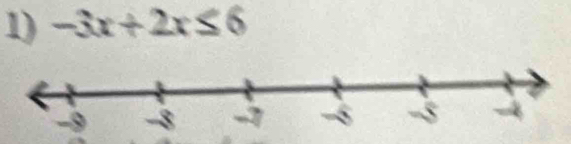 -3x+2x≤ 6