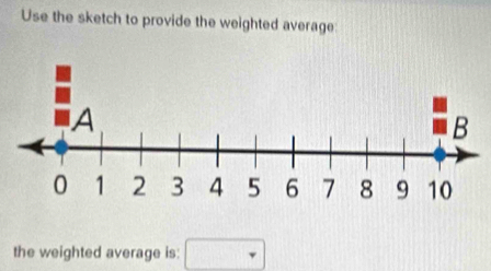 Use the sketch to provide the weighted average: 
the weighted average is: