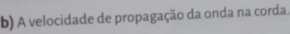 A velocidade de propagação da onda na corda