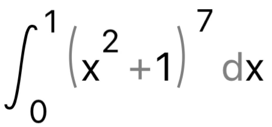 ∈t _0^(1(x^2)+1)^7dx