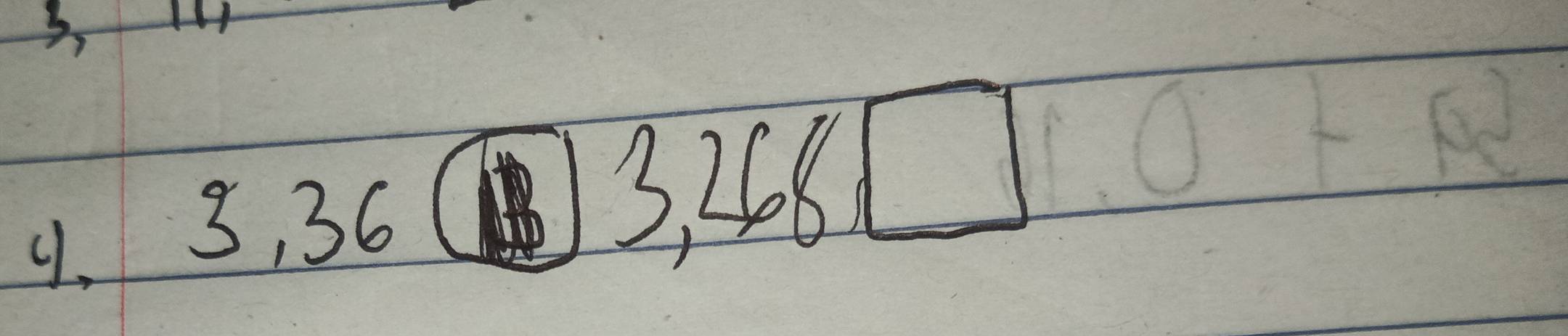 3 
9, 3,36(1,1)3,268□