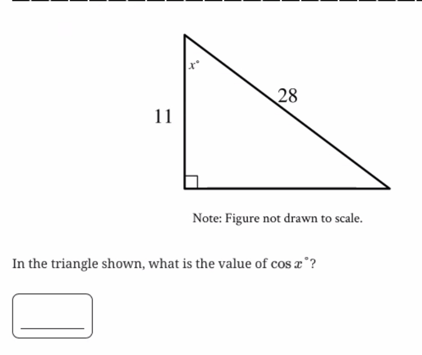 Solved: Note: Figure not drawn to scale. In the triangle shown, what is ...