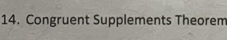 Congruent Supplements Theorem