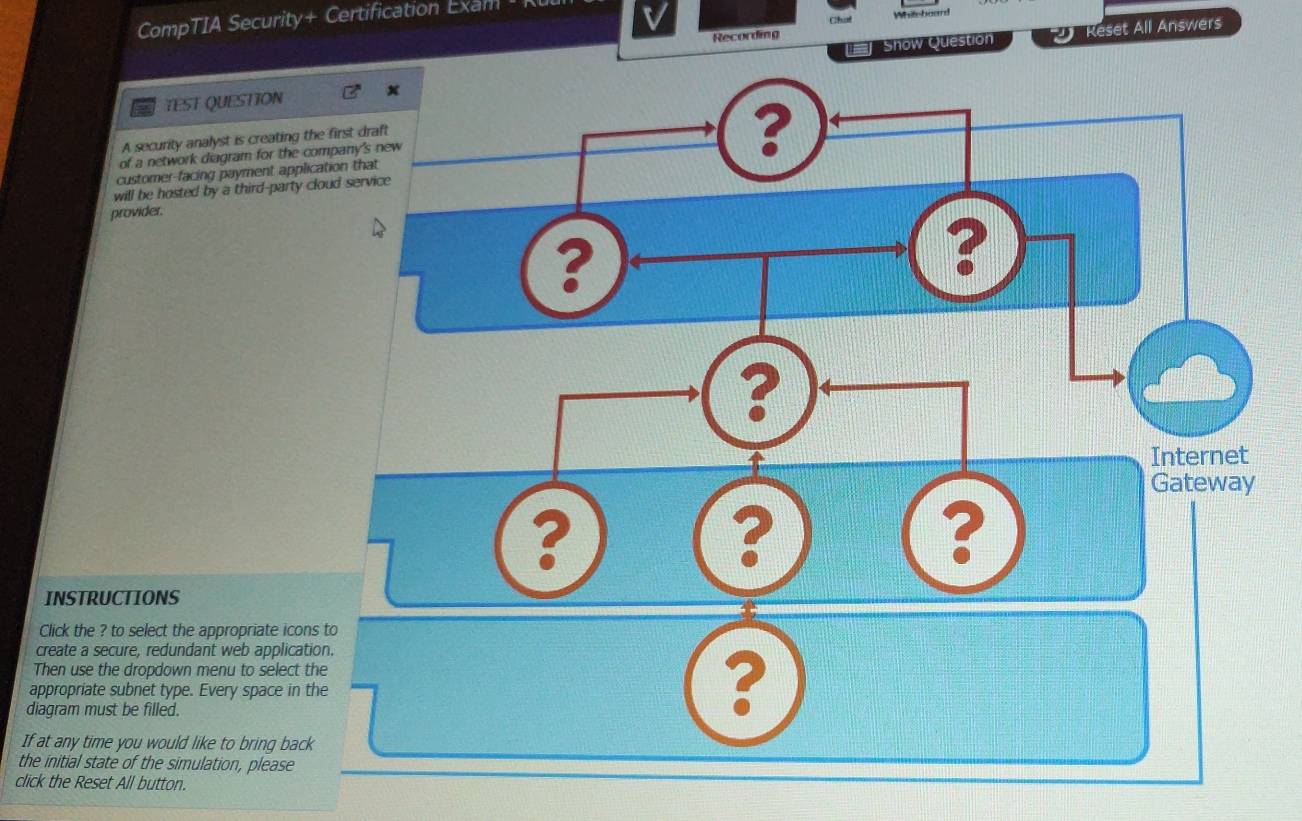 Solved: CompTIA Security+ Certification Exam Whileboard Show Question ...