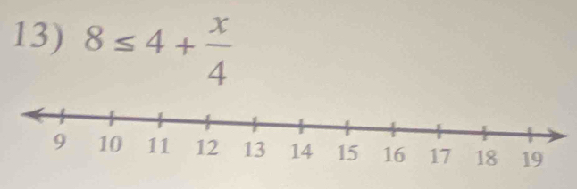 8≤ 4+ x/4 