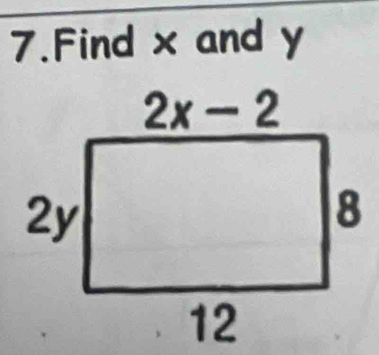 Find x and y