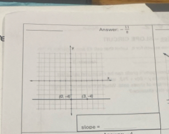 Answer: - 11/8 
E
slope =_