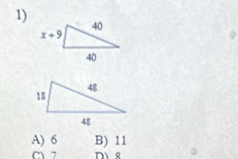 A) 6 B) 11
C) 7 D