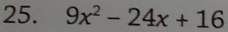 9x^2-24x+16