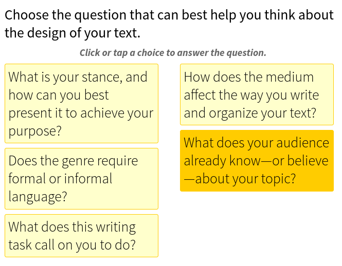 Solved: Choose the question that can best help you think about the ...