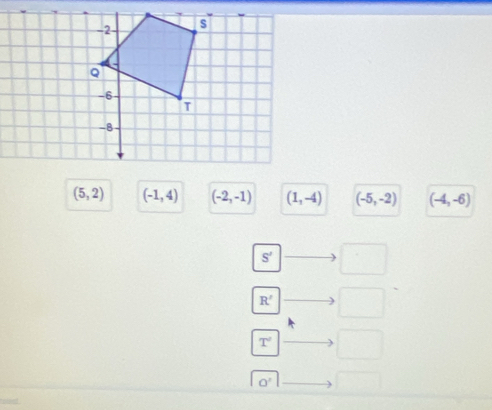 (5,2) (-1,4) (-2,-1) (1,-4) (-5,-2) (-4,-6)
S'
R'
T^2
O'