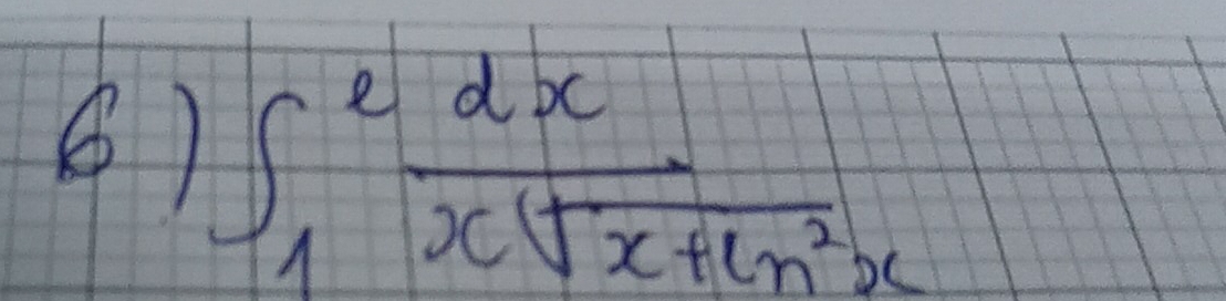 ④) ∈t _1^(efrac dx)xsqrt(x+ln^2x)