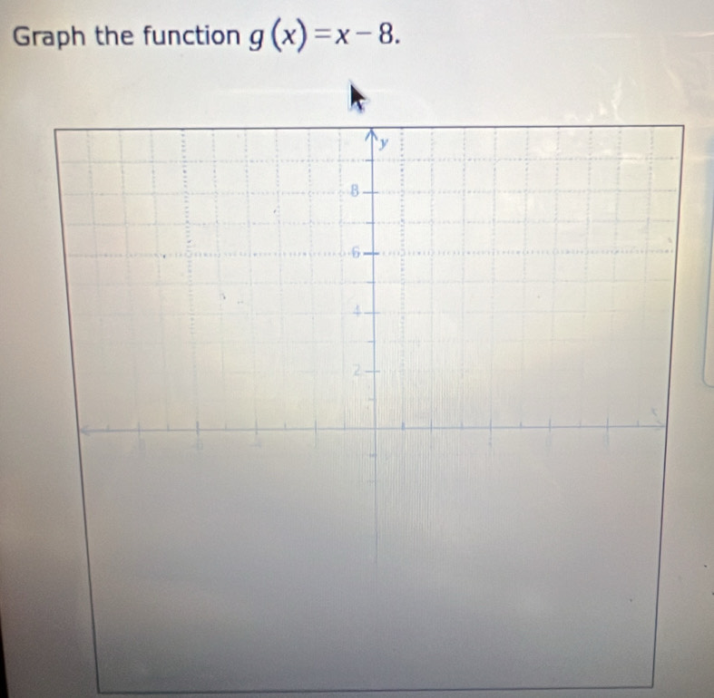 Graph the function g(x)=x-8.