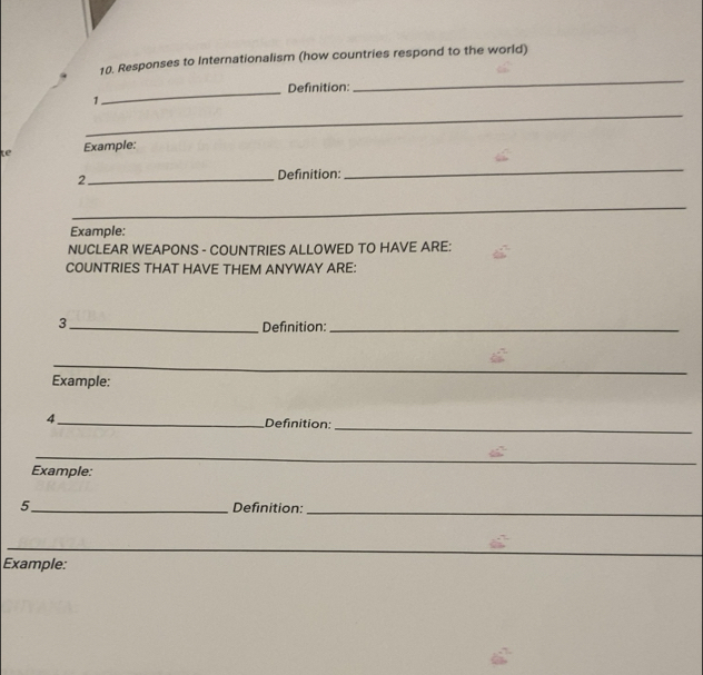 Solved: Responses to Internationalism (how countries respond to the ...