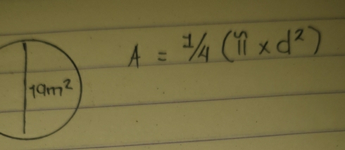 A=1/4(11^2* d^2)